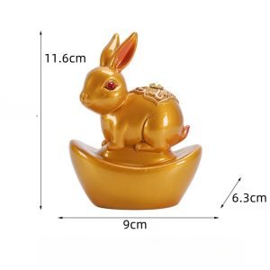 Cute Color Changing Ingot Bunny Resin Tea Pets For Sale Have Good Meaning