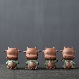 Cute Four Emotions Peeing Cow Yixing Purple Clay Gongfu Tea Ceremony Accessories Tea Pet