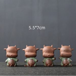 Cute Four Emotions Peeing Cow Yixing Purple Clay Gongfu Tea Ceremony Accessories Tea Pet