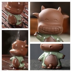 Cute Four Emotions Peeing Cow Yixing Purple Clay Gongfu Tea Ceremony Accessories Tea Pet