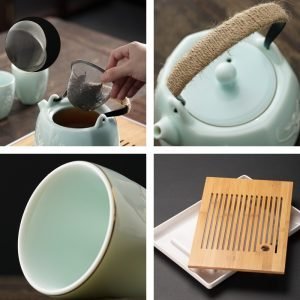 Embossed Plum Authentic Japanese Traditional Porcelain Tea Set Antique