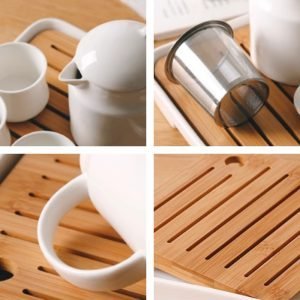 Exquisite Simple White Porcelain Japanese Tea Ceremonial Set For Sale