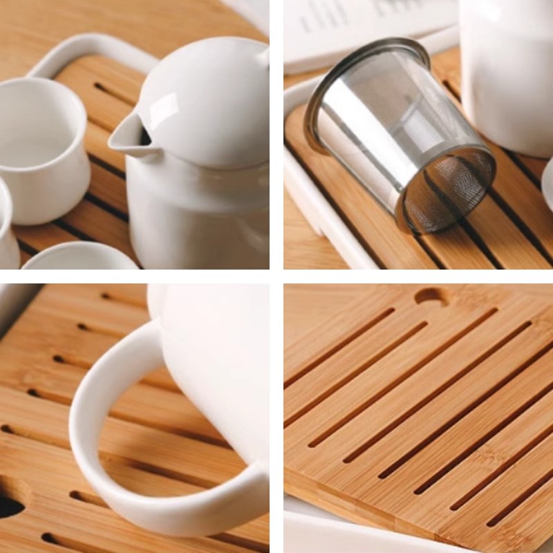 Exquisite Simple White Porcelain Japanese Tea Ceremonial Set For Sale Exquisite Simple White Porcelain Japanese Tea Ceremonial Set For Sale