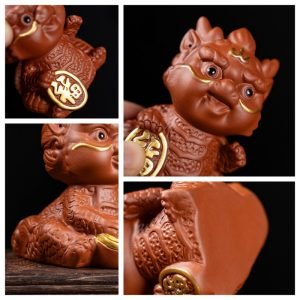 Fortune Dragon Traditional Gongfu Purple Clay Tea Pet Chinese Tea Accessories For Sale