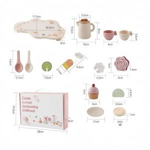 Fresh Style Wooden Cloud Theme Child Tea Set For Little Girls And Boys