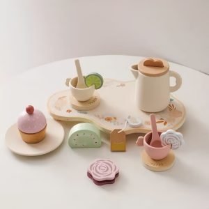 Fresh Style Wooden Cloud Theme Child Tea Set For Little Girls And Boys