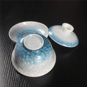 3.71fl Oz/110ml Crystalline Glaze Gradient Yellow Round Gaiwan
