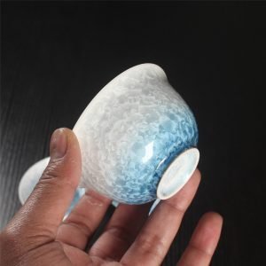 3.71fl Oz/110ml Crystalline Glaze Gradient Yellow Round Gaiwan