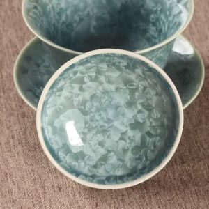 6.76fl Oz/200ml Crystalline Glaze Emerald Dark Green Ceramic Gaiwan