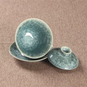 6.76fl Oz/200ml Crystalline Glaze Emerald Dark Green Ceramic Gaiwan
