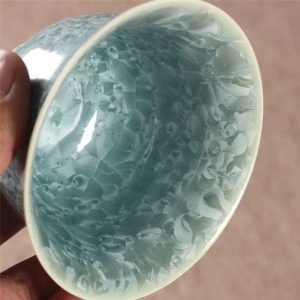 6.76fl Oz/200ml Crystalline Glaze Emerald Dark Green Ceramic Gaiwan