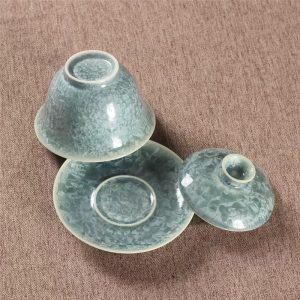 6.76fl Oz/200ml Crystalline Glaze Emerald Dark Green Ceramic Gaiwan