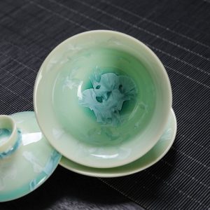 4.73fl Oz/140ml Crystalline Glaze Antique Chinese Ceramic Gaiwan