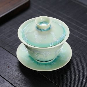 4.73fl Oz/140ml Crystalline Glaze Antique Chinese Ceramic Gaiwan