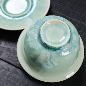 4.73fl Oz/140ml Crystalline Glaze Antique Chinese Ceramic Gaiwan