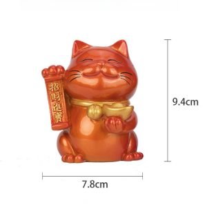 Gold And Green Color Changing Lucky Fortune Cute Cat Resin Tea Pet Decoration