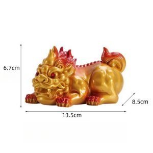 Green And Golden Resin Color Changing Chinese Traditional Pixiu Gongfu Tea Pet