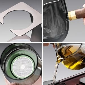 Modern Grey High Borosilicate Heat Resistant Clear Glass Semi Automatic Lazy Tea Set