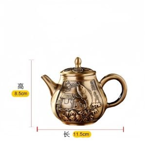 Hand Carved Sea Wave With Fish Pattern Antique Teapot For Sale