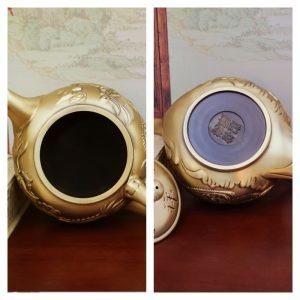 Handcrafted Embossed Dragon And Phoenix Pattern Brass Teapot Antique