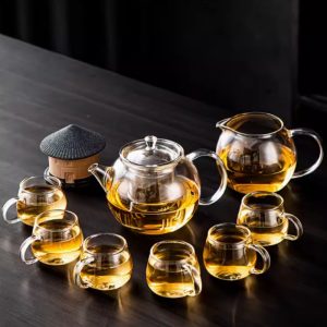 High Borosilicate Antique Clear Tea Set Glass For Blooming Tea