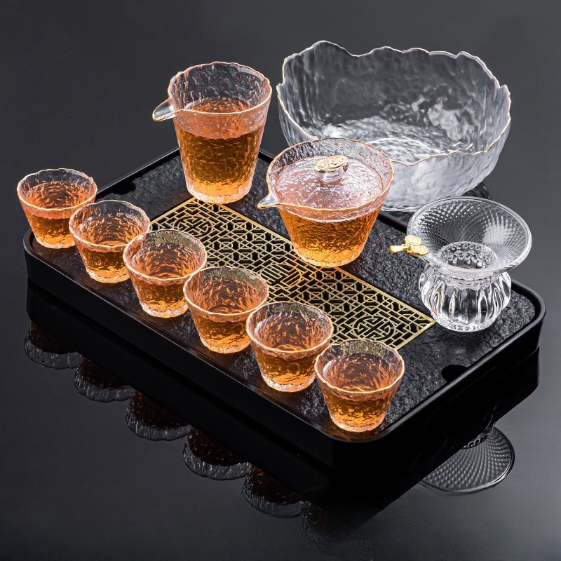 High Borosilicate Antique Crystal Clear Glass Tea Ceremony Set For Adults High Borosilicate Antique Crystal Clear Glass Tea Ceremony Set For Adults