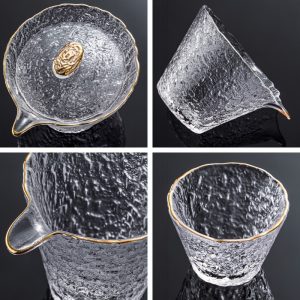 High Borosilicate Antique Crystal Clear Glass Tea Ceremony Set For Adults