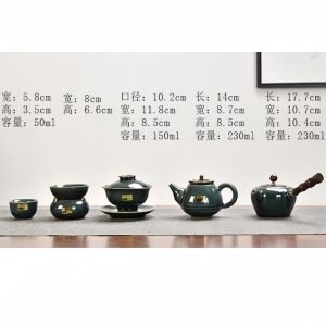 Ice Crackle Glaze Celadon Chinese Eggshell Porcelain Tea Set Traditional For Sale
