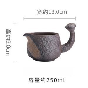 Japanese Gilded Iron Glaze Seedpod Of The Lotus Side-handle Rough Pottery Gongfu Chahai Tea Divide