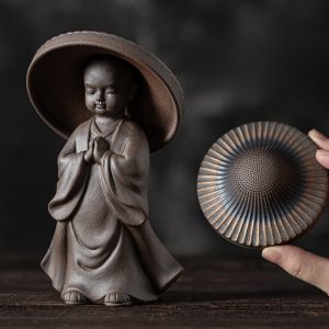 Japanese Straw Hat Boy Antique Personalized Gilt Iron Uranium Handmadetea Pet