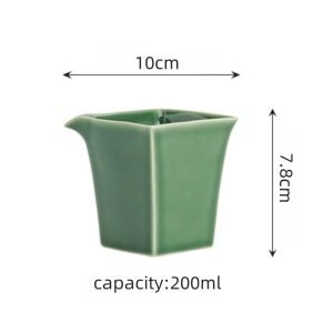 Japanese Style Unique Square Celadon Glaze Porcelain Gongfu Tea Ceremony Accessories Cha Hai