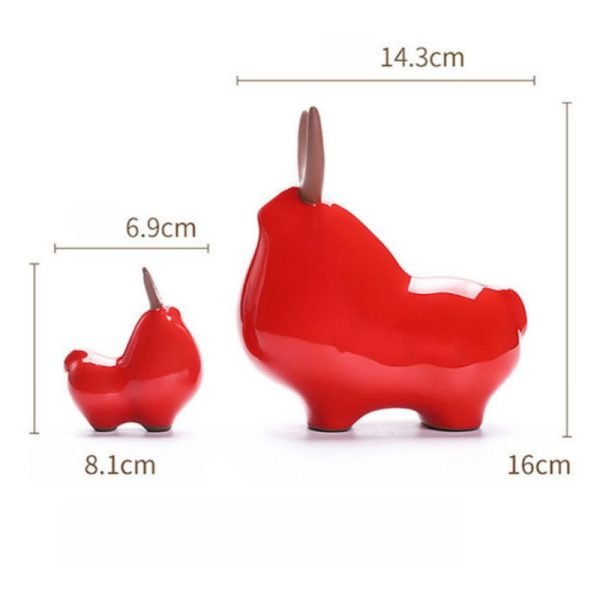 Large And Small Traditional Chinese Gongfu Cute Red Calf Tea Pets China For Sale
