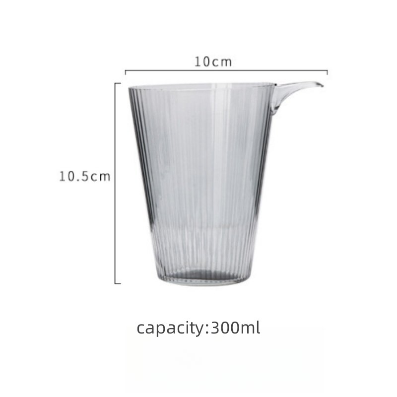 Large Japanese Vintage Elegant Vertical Stripes Heat-resistin Handmade Clear Glass Gong Dao Bei Large Japanese Vintage Elegant Vertical Stripes Heat-resistin Handmade Clear Glass Gong Dao Bei