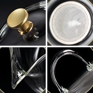 Luxurious Colored Golden Dragon Theme Lazy Semi Auto Glass Tea Set