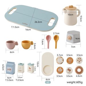 Modern Fresh Style Wooden Afternoon Coffee And Tea Party Set For Child
