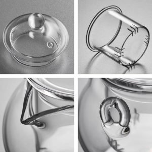 Modern High Borosilicate Transparent Clear Double Wall Loose Leaf Tea Glasses Set