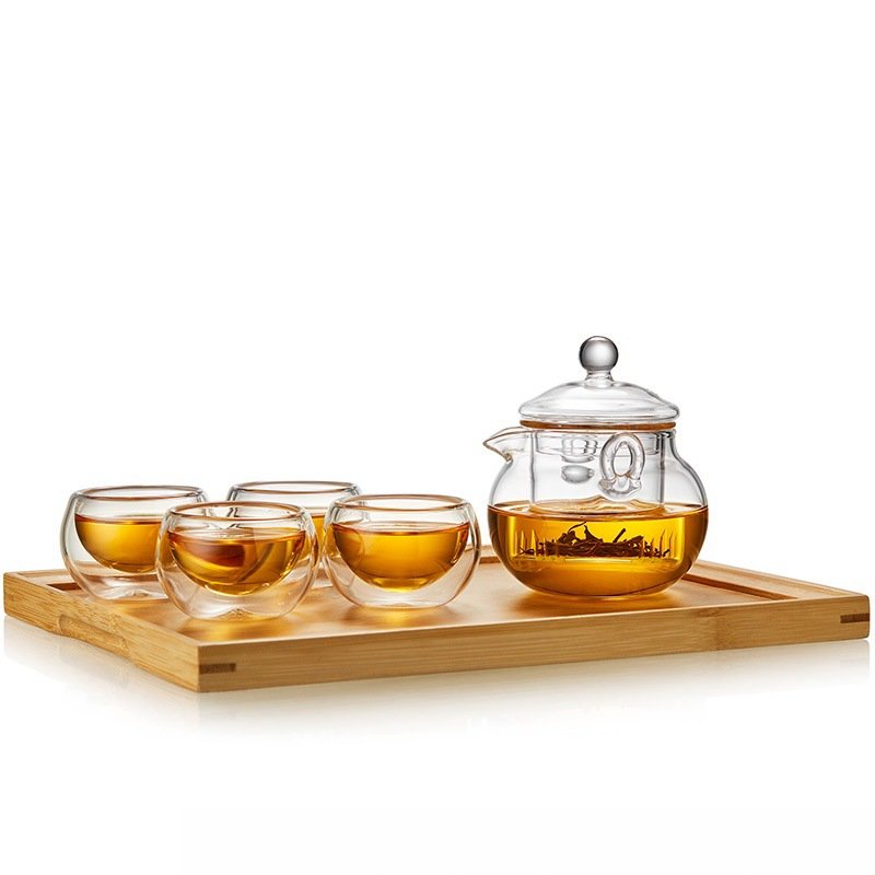 Modern High Borosilicate Transparent Clear Double Wall Loose Leaf Tea Glasses Set Modern High Borosilicate Transparent Clear Double Wall Loose Leaf Tea Glasses Set