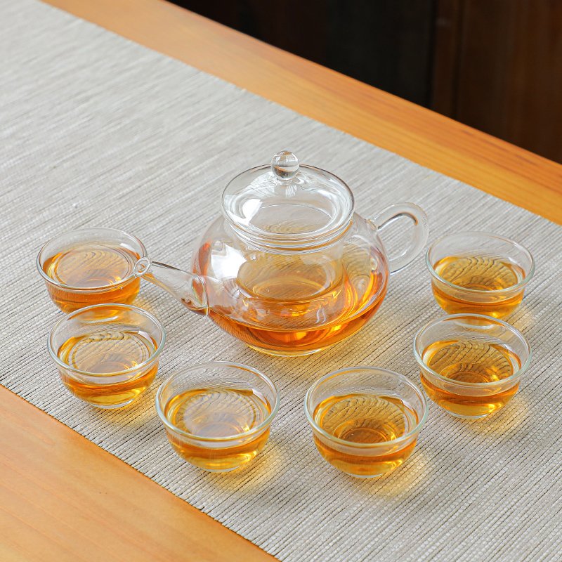 Modern Simple Transparent Heat Resistant Clear Flowering Tea Glasses Sets For Sale Modern Simple Transparent Heat Resistant Clear Flowering Tea Glasses Sets For Sale