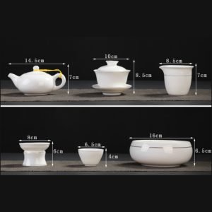 Mutton Fat Jade Traditional Chinese Eggshell White Porcelain Tea Service Set Antique