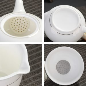 Mutton Fat Jade Traditional Chinese Eggshell White Porcelain Tea Service Set Antique