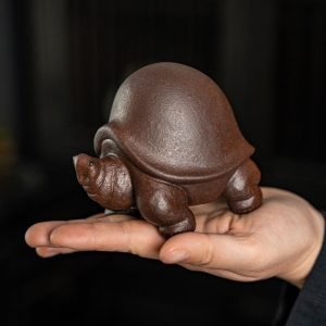 Old Zisha Tea Pet Cute Long-lived Turtle In Chinese Gongfu Tea Accessories