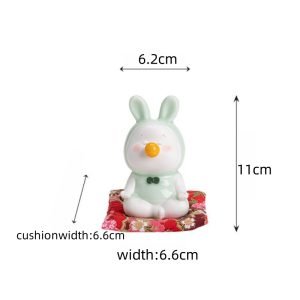 Personalized Traditional Ceramic Mini Cute Sit In Meditation Rabbit Tea Pet With Cushion