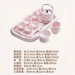 Pink Cherry Blossom Best Elegant Ceramic Japanese Tea Service Set For Sale