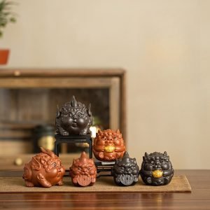 Pixiu Purple Clay Traditional Chinese Gongfu Lucky Tea Pet For Good Meaning