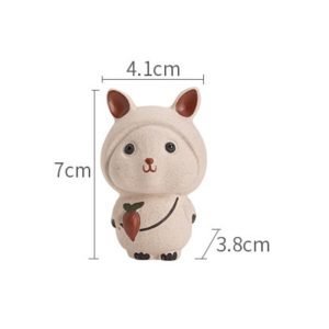 Purple Clay Japanese Cute Handmade Painted Bunny In A Hat Tea Pet