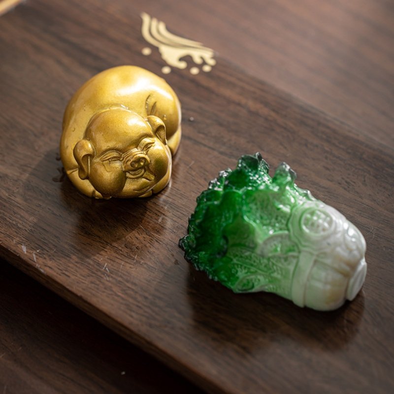 Resin Chinese Tea Ceremony Funny Color Changing Cabbage Tea Pet Resin Chinese Tea Ceremony Funny Color Changing Cabbage Tea Pet