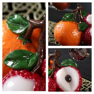 Resin Orange And Lychee Chinese Tea Pet Color Changing For Good Meaning