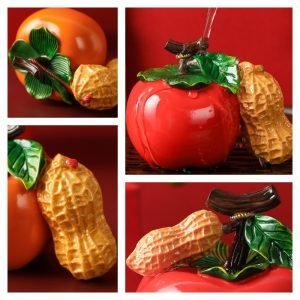 Resin Persimmon And Peanut Color Changing Tea Pet Chinese For Good Meaning