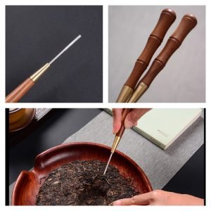 Rosewood And Blackwood Vintage Handmade Puer Tea Cake Needles For Sale