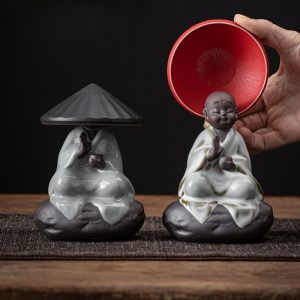 Ru Kiln Zen Buddha Tea Pet With Hat Tea Infuser Chinese Gongfu Tea Accessories For Sale